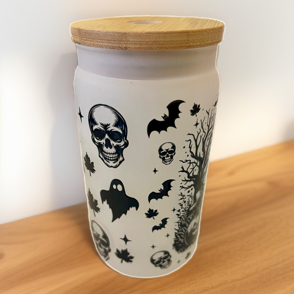Chucky frosted glass can