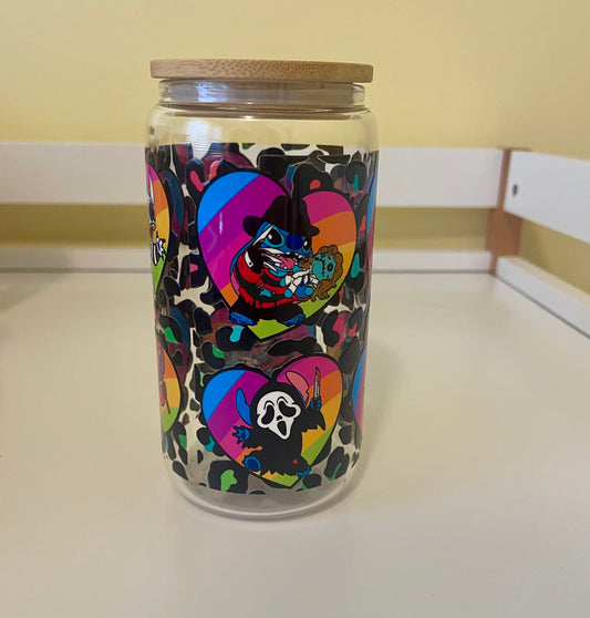 Stitch Halloween glass can
